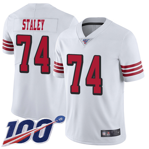 San Francisco 49ers Limited White Men Joe Staley NFL Jersey 74 100th Season Rush Vapor Untouchable